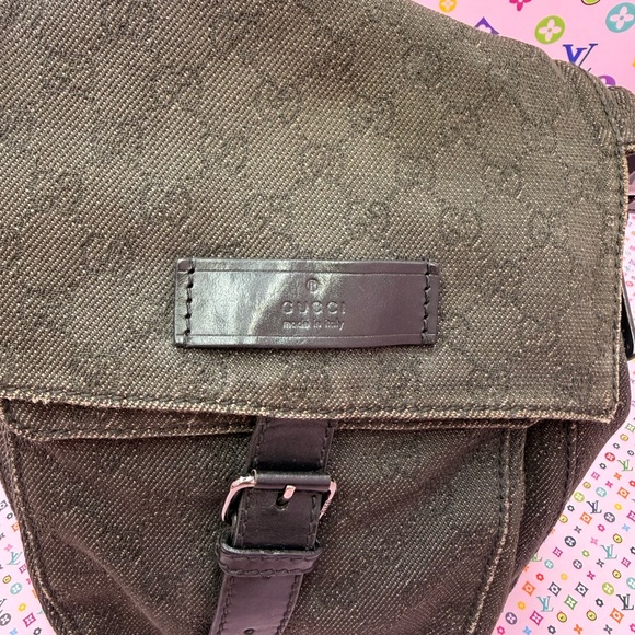 Authentic Gucci Monogram Denim Crossbody Bag - Picture 4 of 14